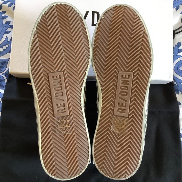 RE/DONE 70s Low Top Skate Sneaker Zebra Print Black White SZ 40 - Picture 12 of 15